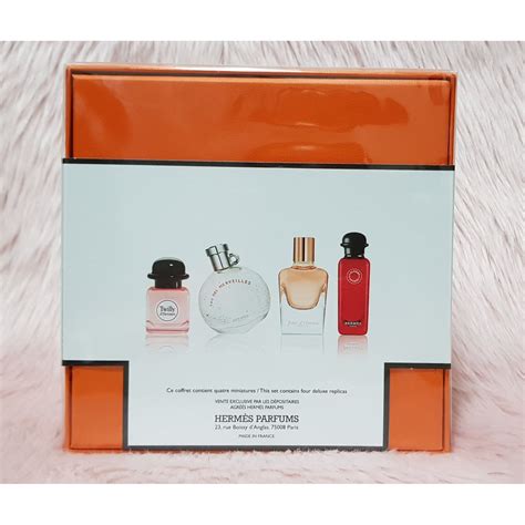 hermes perfume sample box|Hermes miniature perfume gift set.